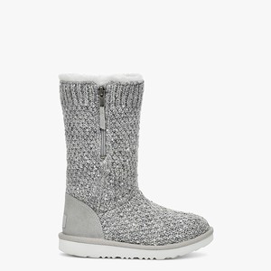 Ugg Sequin Knit Kids Classic Boots Grey (1452KICQX)